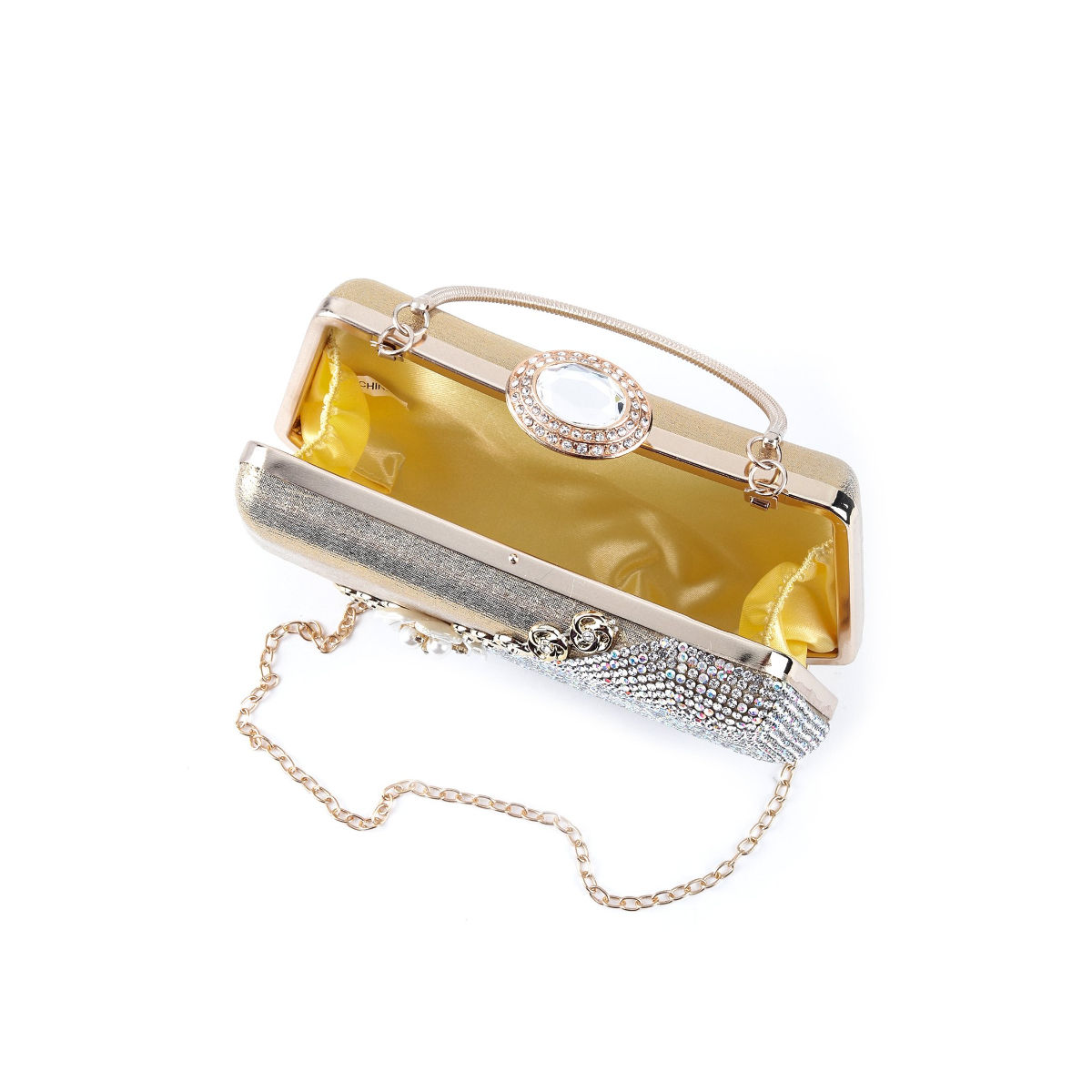 Buy Odette Starlet Metallic Floral Clutch Handbag Online