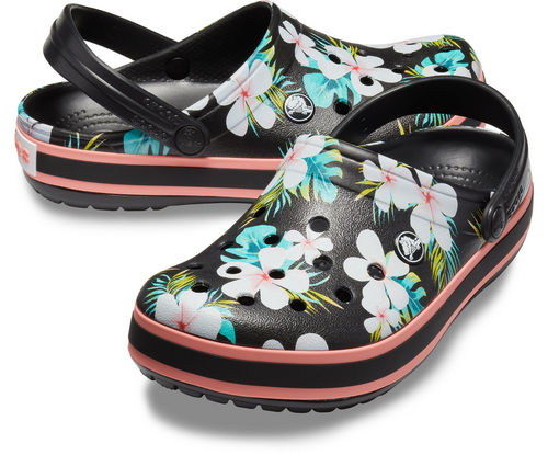 Crocs Black Floral Women Clogs EURO 41-42