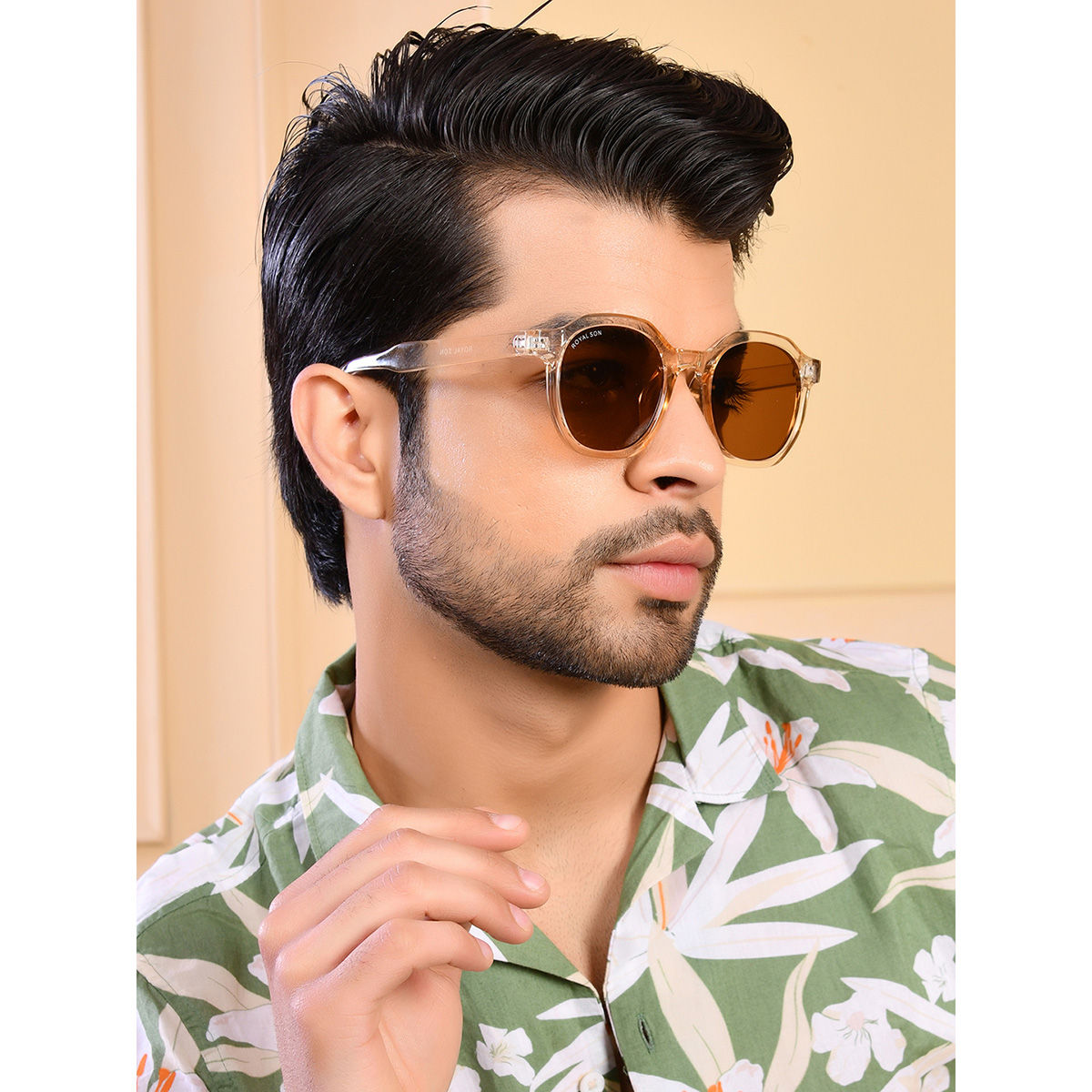 Buy ROYAL SON Round Transparent Peach Chasma for Women CHI00163C4 Online