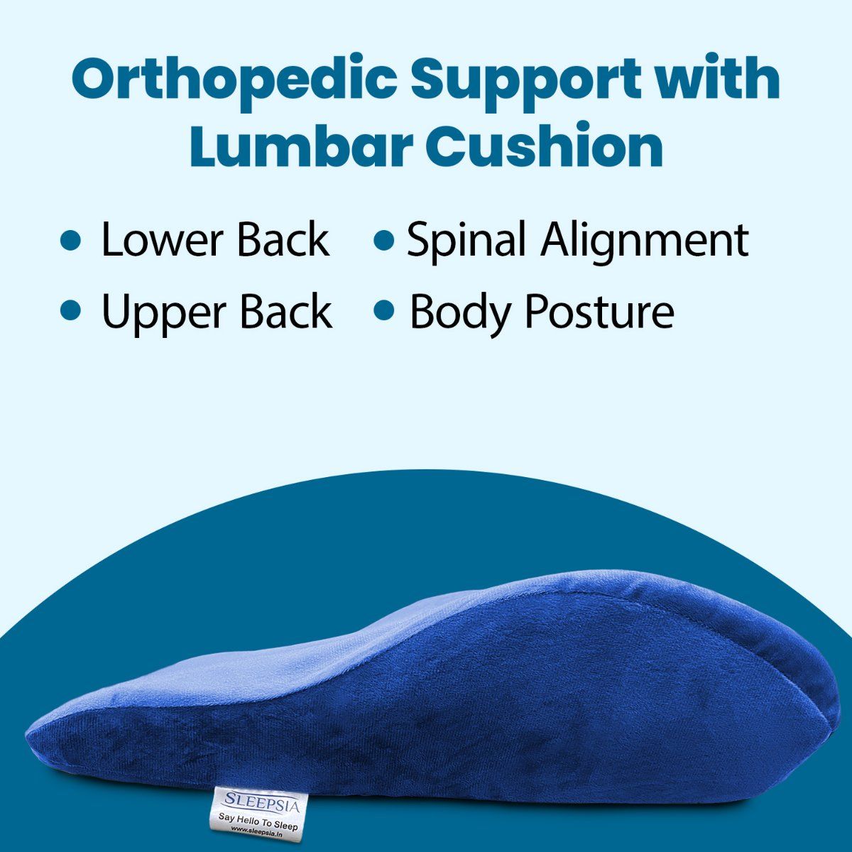 Buy Sleepsia Orthopedic Memory Foam Lumbar Support Gel Pillow Support For Office Chair Blue Online 1778