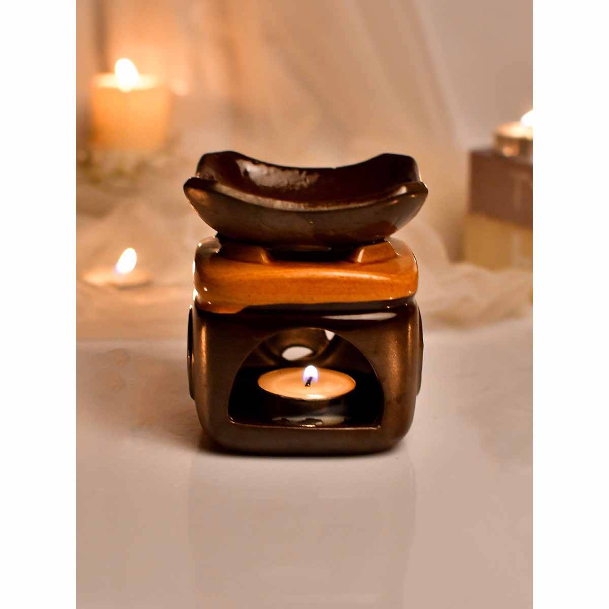 Tayhaa Ceramic Serenity Scented Oil Diffuser - Brown