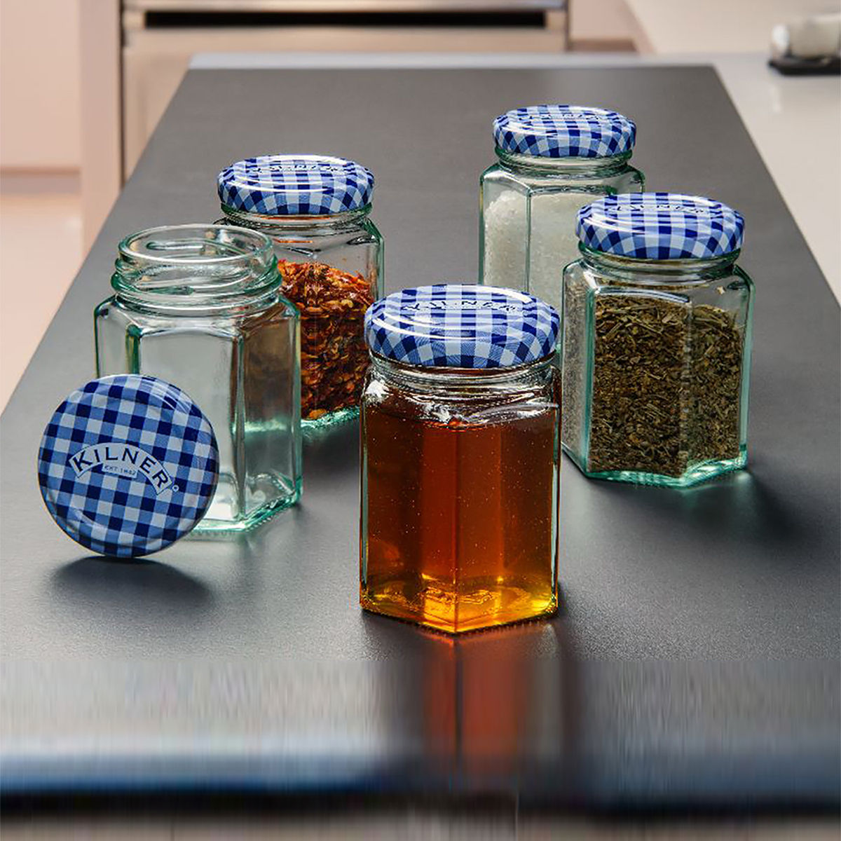 Kilner Hexagonal Twist Top Glass Jar Set Set of 5 (280 Ml) Buy Kilner