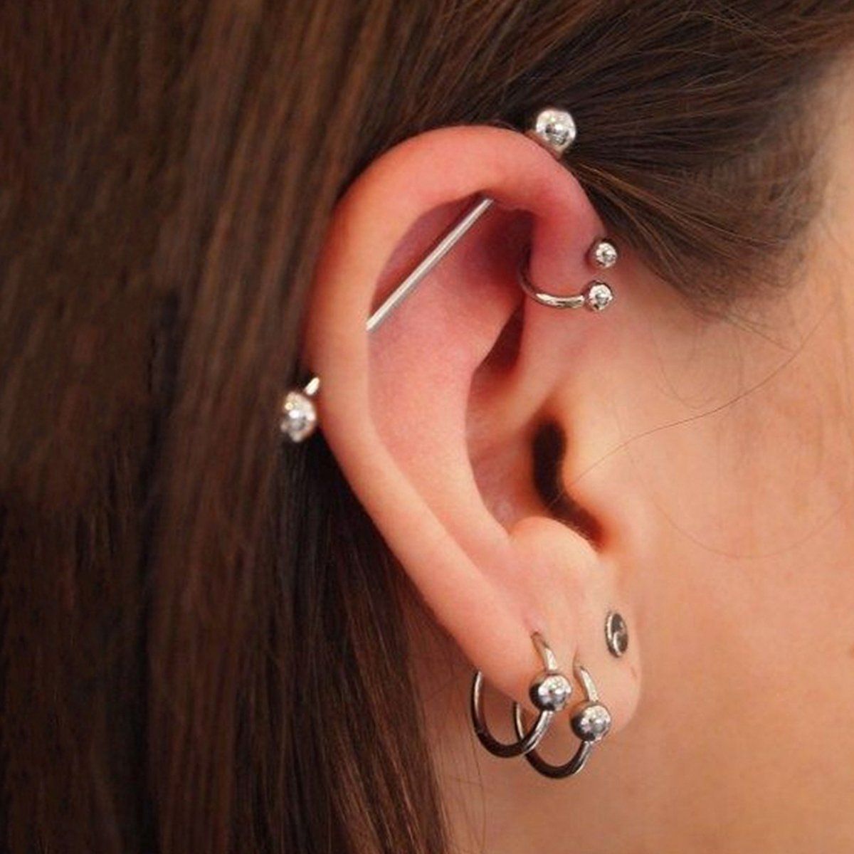 ethnic 18kt gold earrings upper ear earrings barbells piercing jewellry  india | eBay
