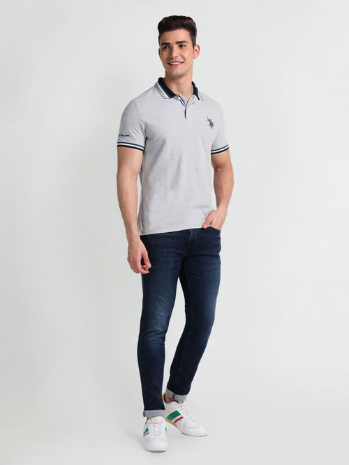 Polo Denim Slim Fit Heathered Polo T-Shirt