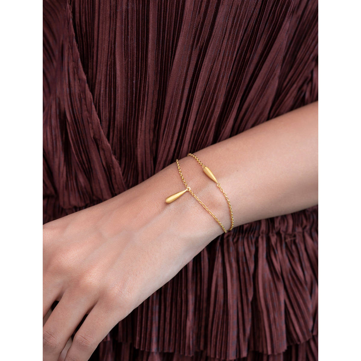 925 Silver Shaya by CaratLane Drops of Jupiter Bracelet in Gold Plated
