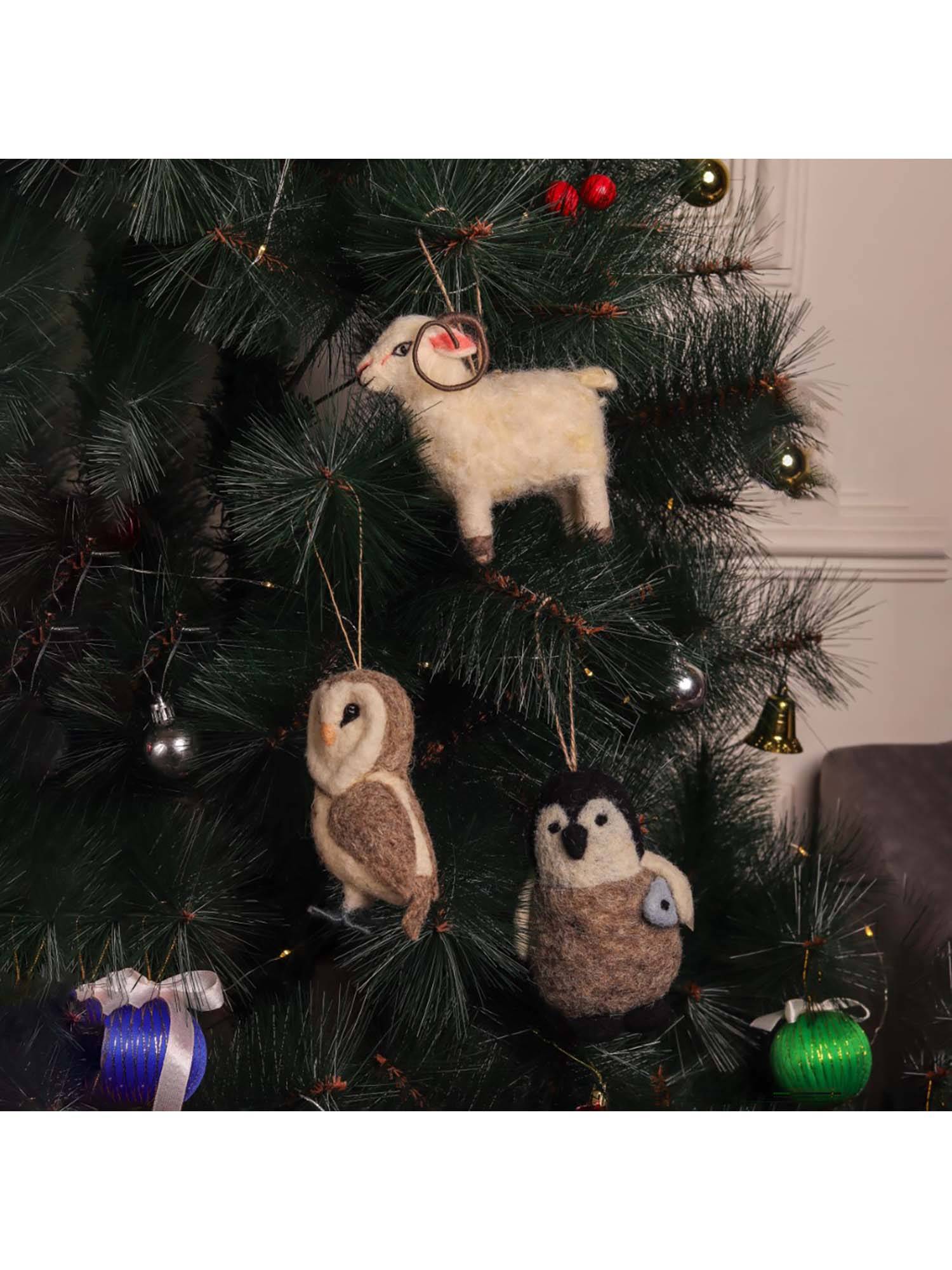Glimpse Homes Multi-Color Christmas Hanging Felt Ornaments