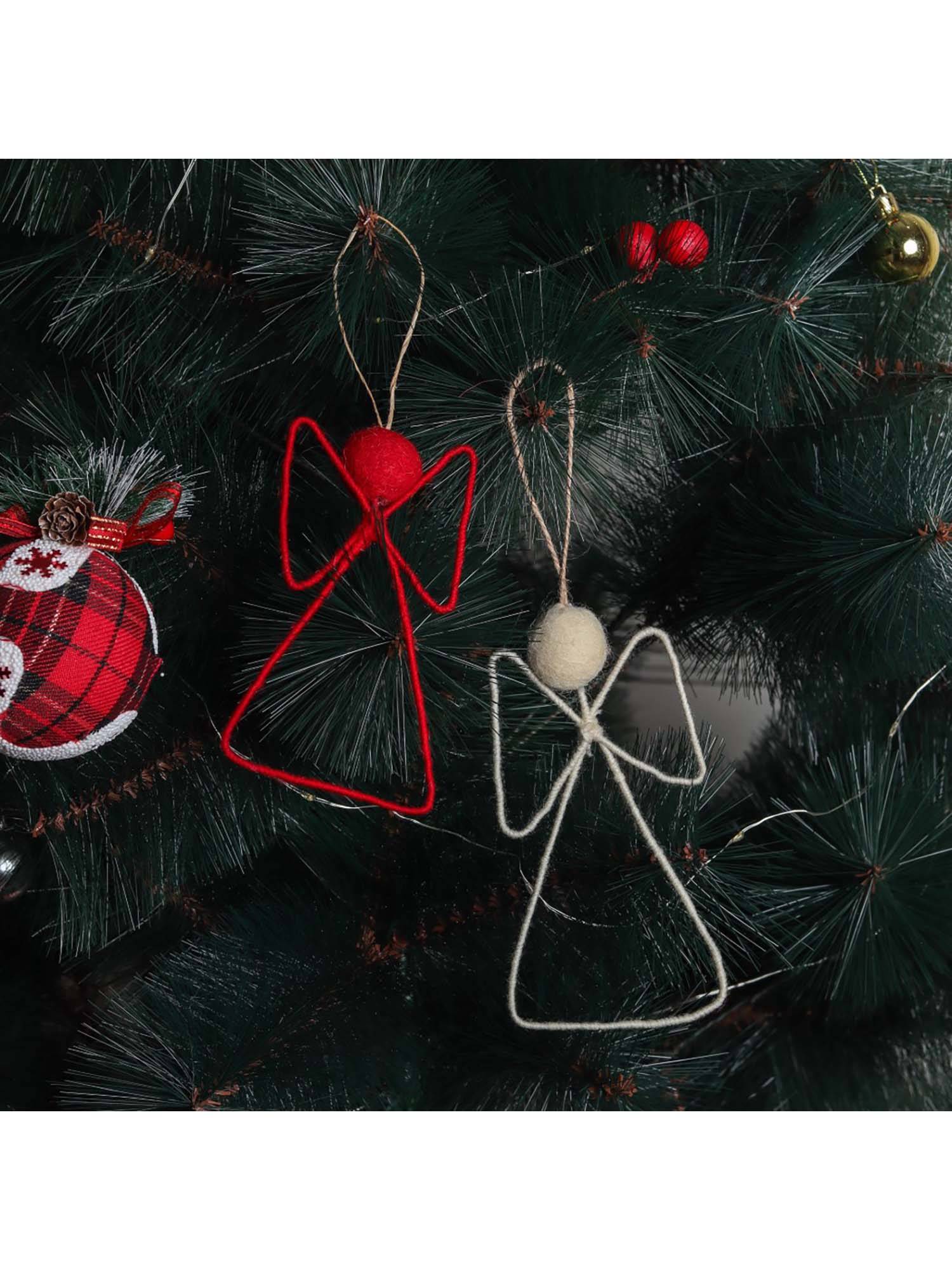Glimpse Homes Multi-Color Christmas Hanging Felt Ornaments (Pack of 2)