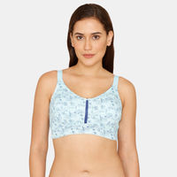 Zivame True Curv Double Layered Non Wired Full Coverage Super Support Bra -  Clear Water