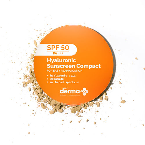 The Derma Co.Hyaluronic Sunscreen Compact SPF 50 PA+++ with Hyaluronic Acid and Ceramide for Easy Reapplication - 7 g(Sunscreen)