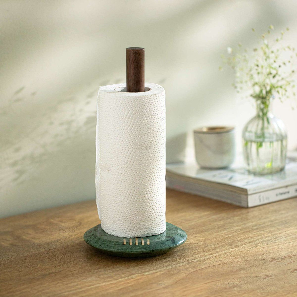 Buy Ellementry Verde Marble Kitchen Roll Holder Online