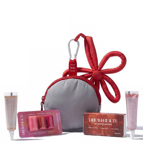 Dream Beauty Pluto 8-Piece Mini Kit - Blush, Lipstick, Highlighter, Eyeshadow + Bag-Charm Pouch