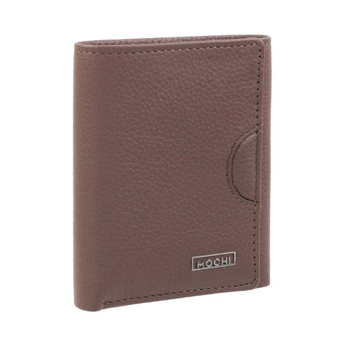 Mochi Brown Solid-Plain Wallets for Men (S)