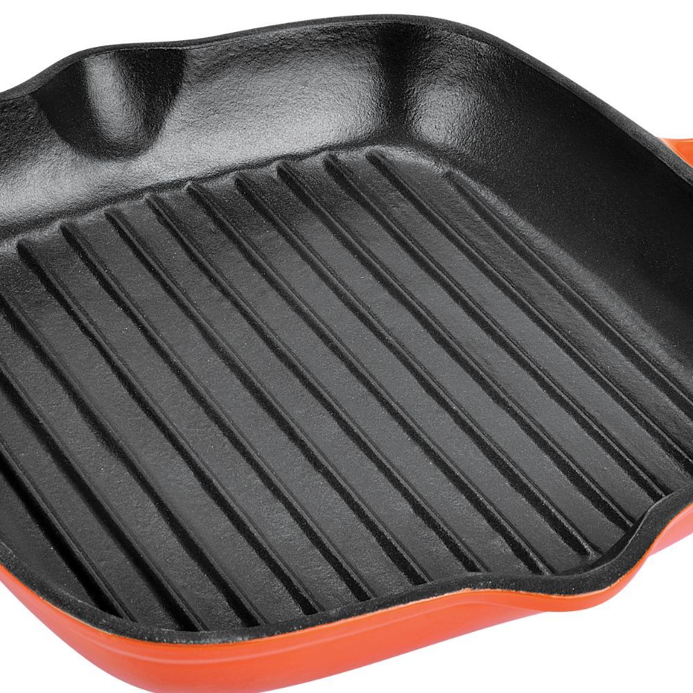 Bergner Eros Cast Iron Grill Pan, 28 Cm, Induction Base, Orange Buy