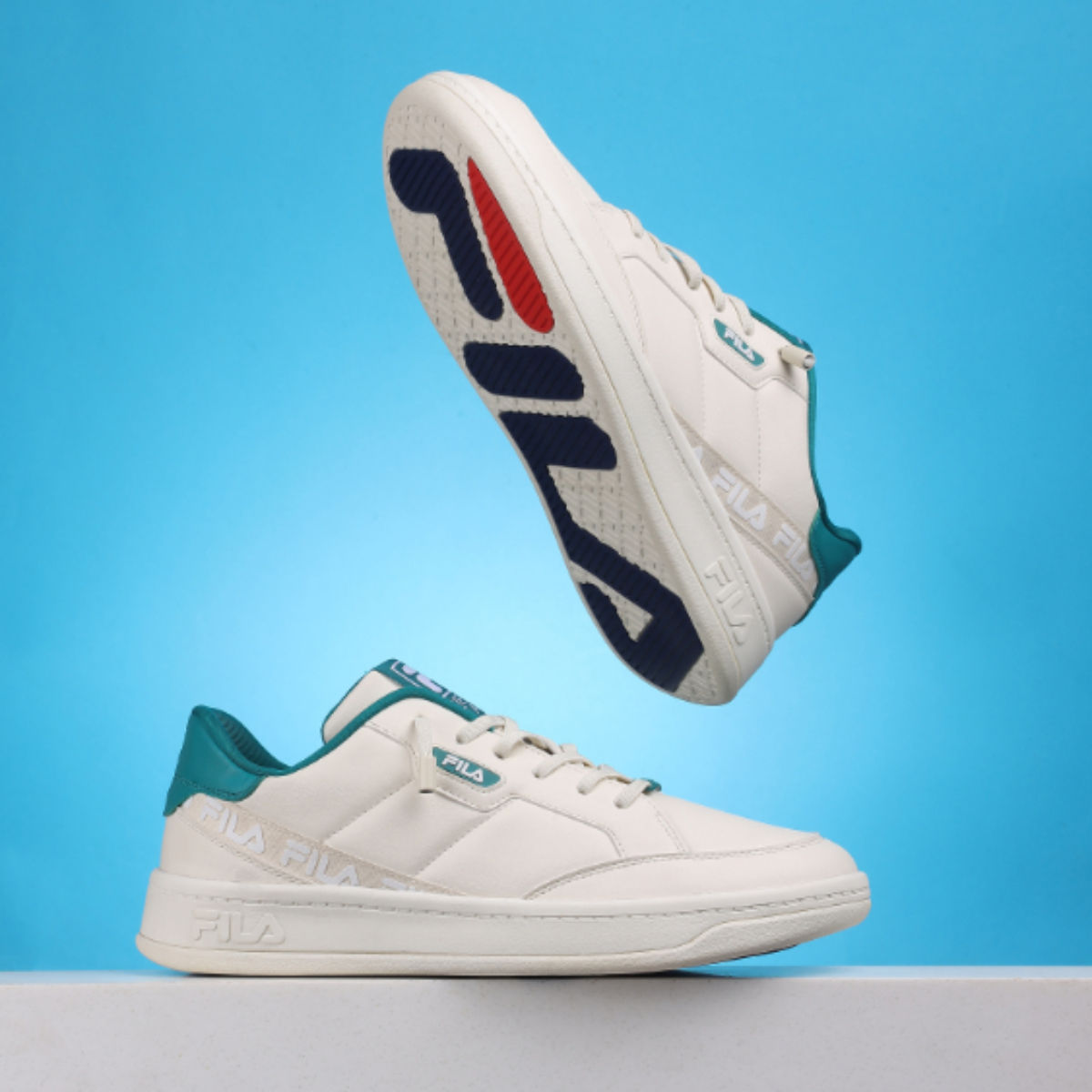 FILA Unisex Casual White Green Sneakers