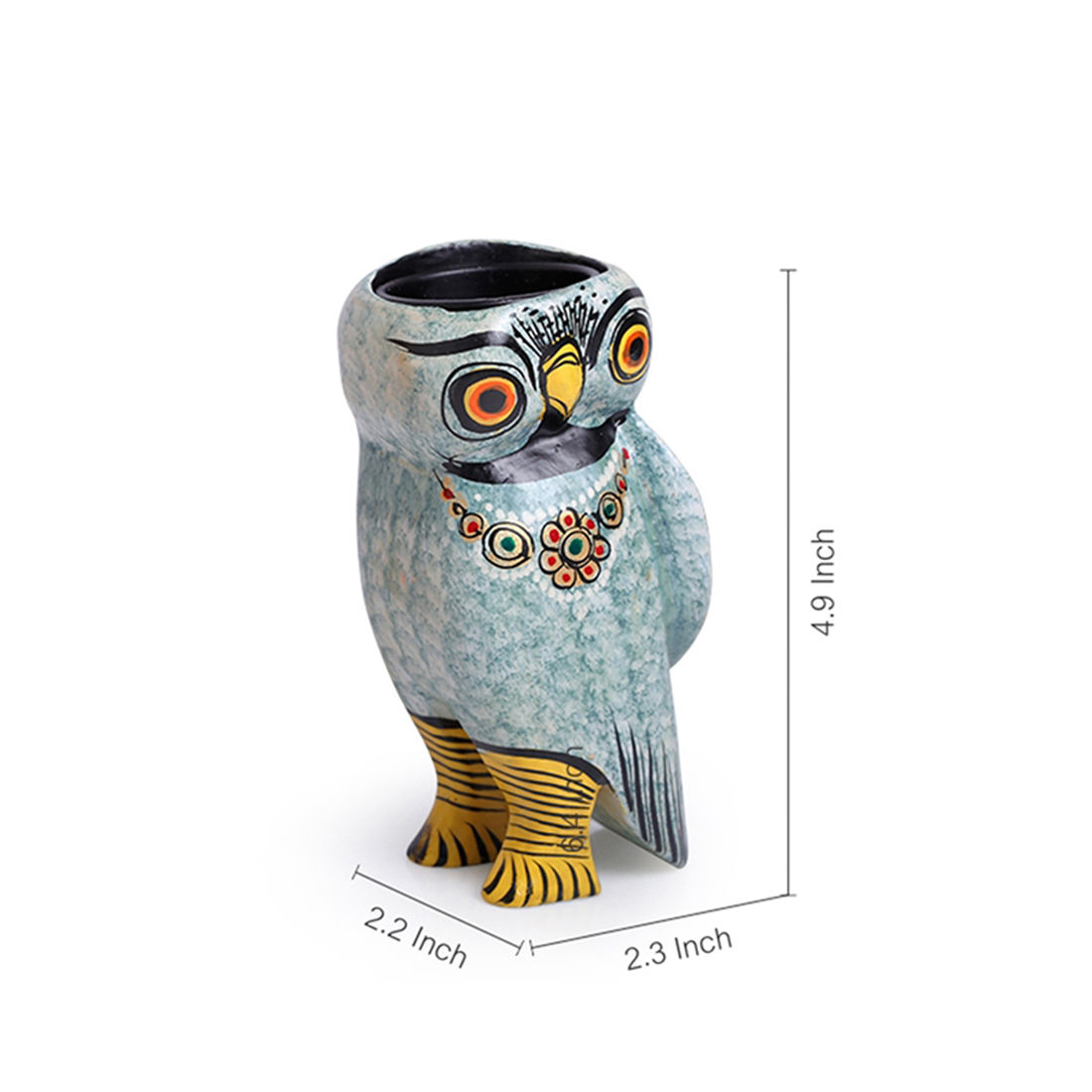 Buy ExclusiveLane Handmade & HandPainted Owl TeaLight Holder In Wood