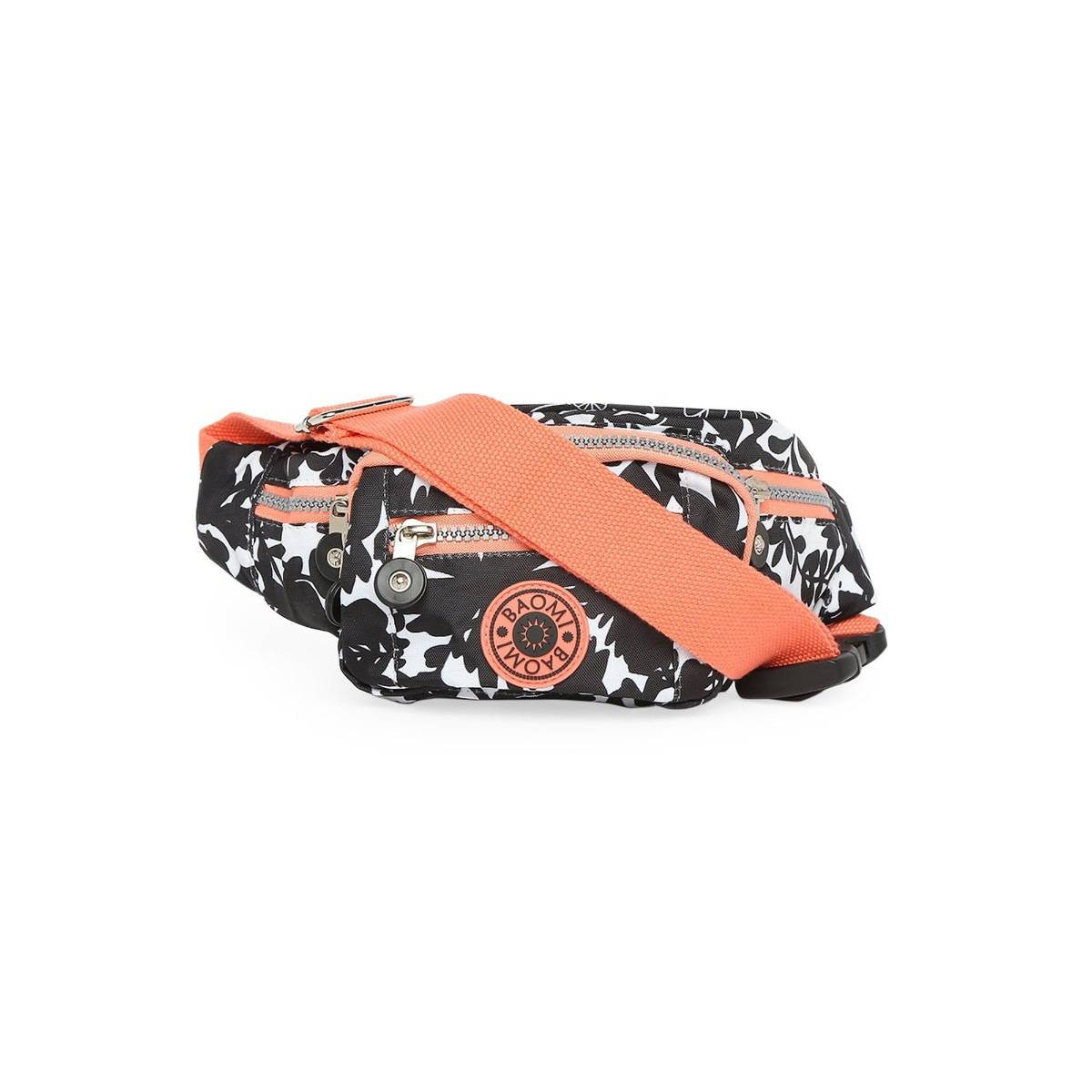 Baomi CRINKLE Range Black & Peach Color Soft Case Nylon Waist Bag