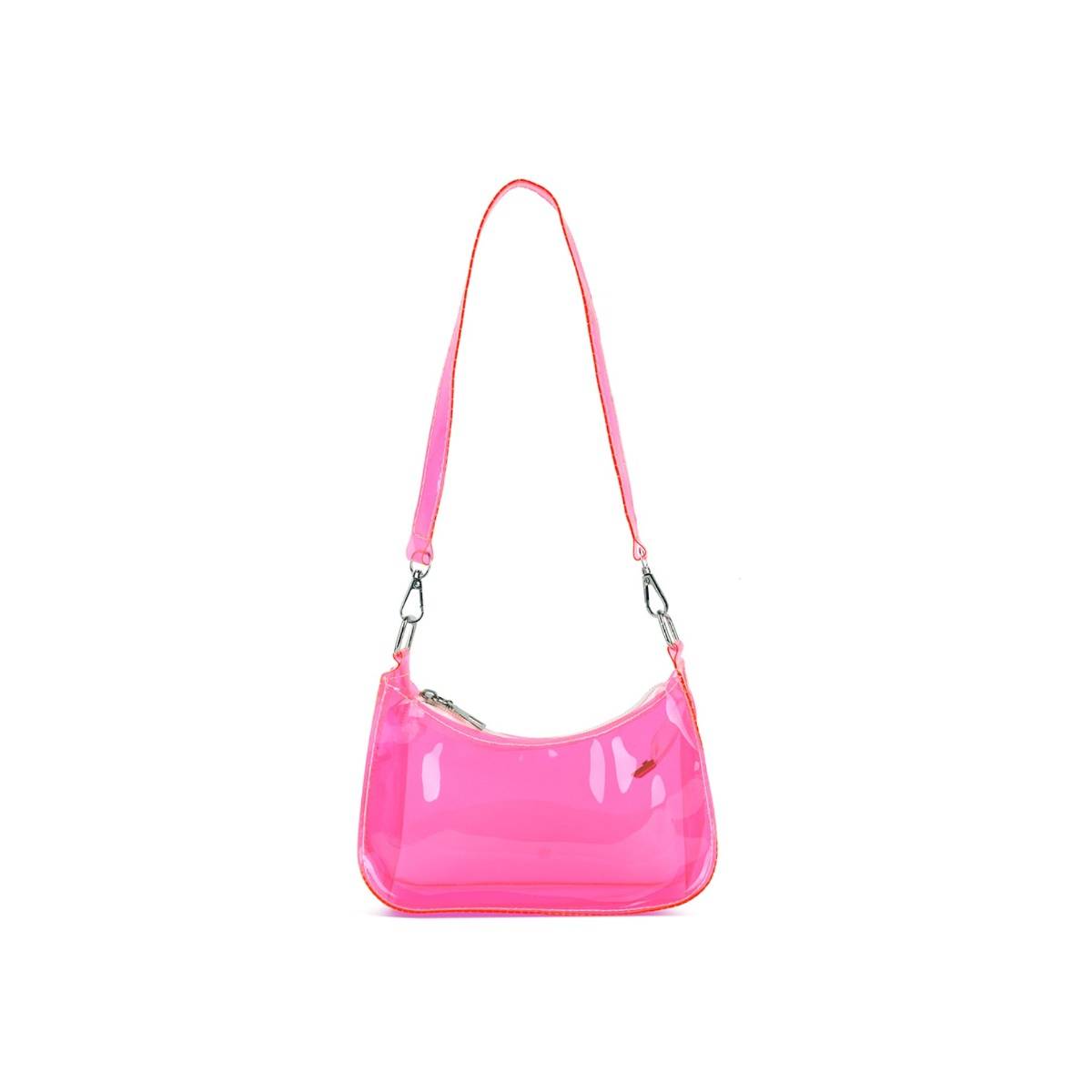 London Rag Fuchsia Jelly Baguette Bag