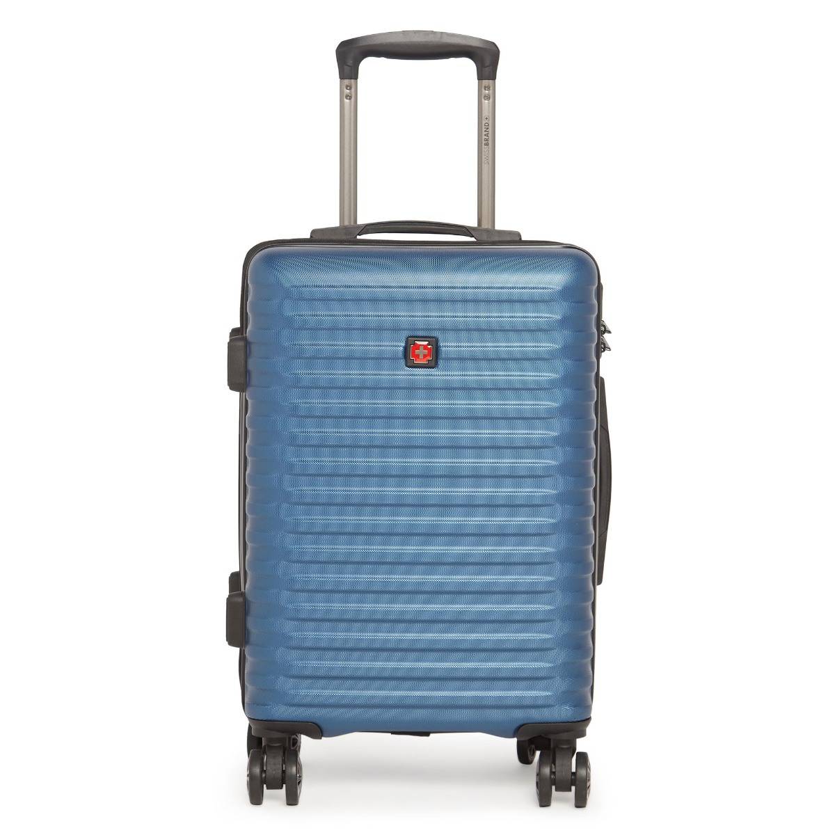 Swiss Brand DUBLIN Navy Color PU Material Hard 20" Cabin Trolley (S)