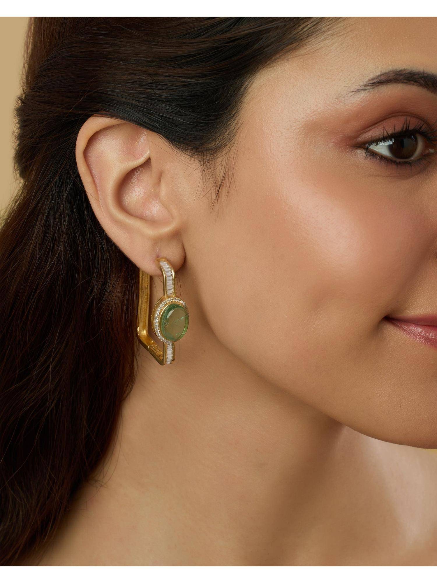 Indinoor Heera Panna Hoops