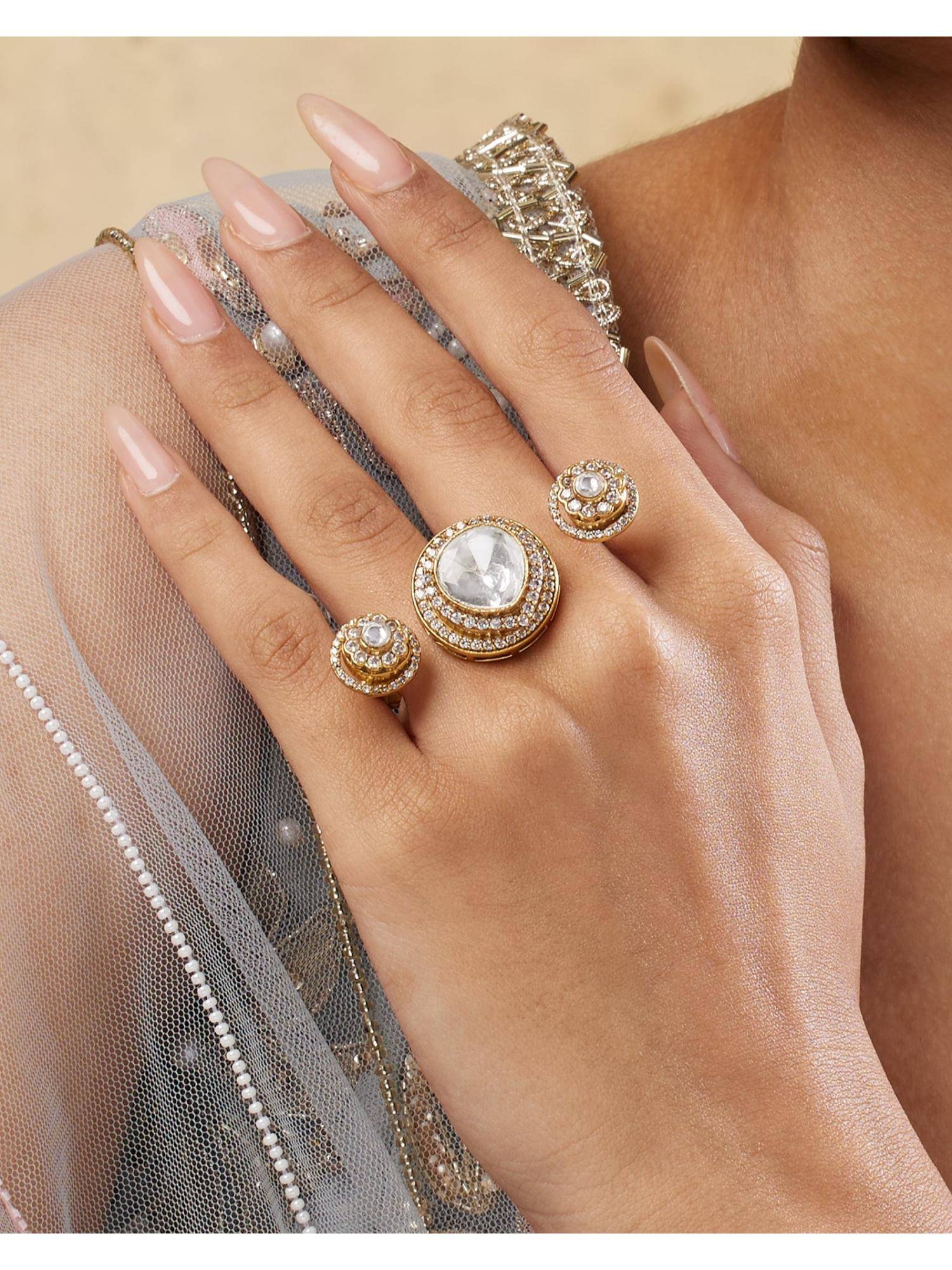 Indinoor Shalini Three-Headed Ring-Free Size