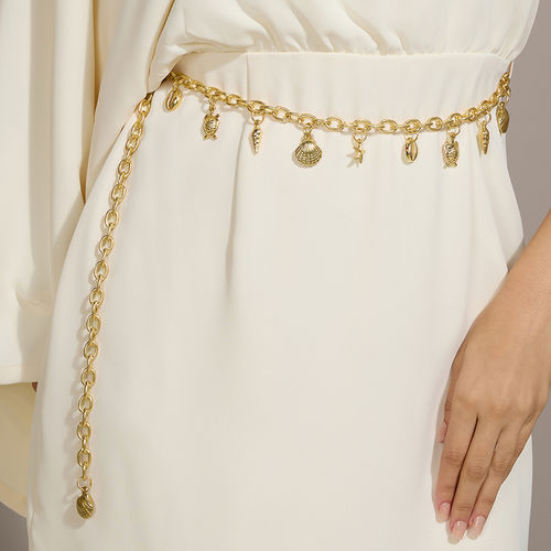 Pipa Bella by Nykaa Fashion Gold Shell And Starfish Charm Chain Belt