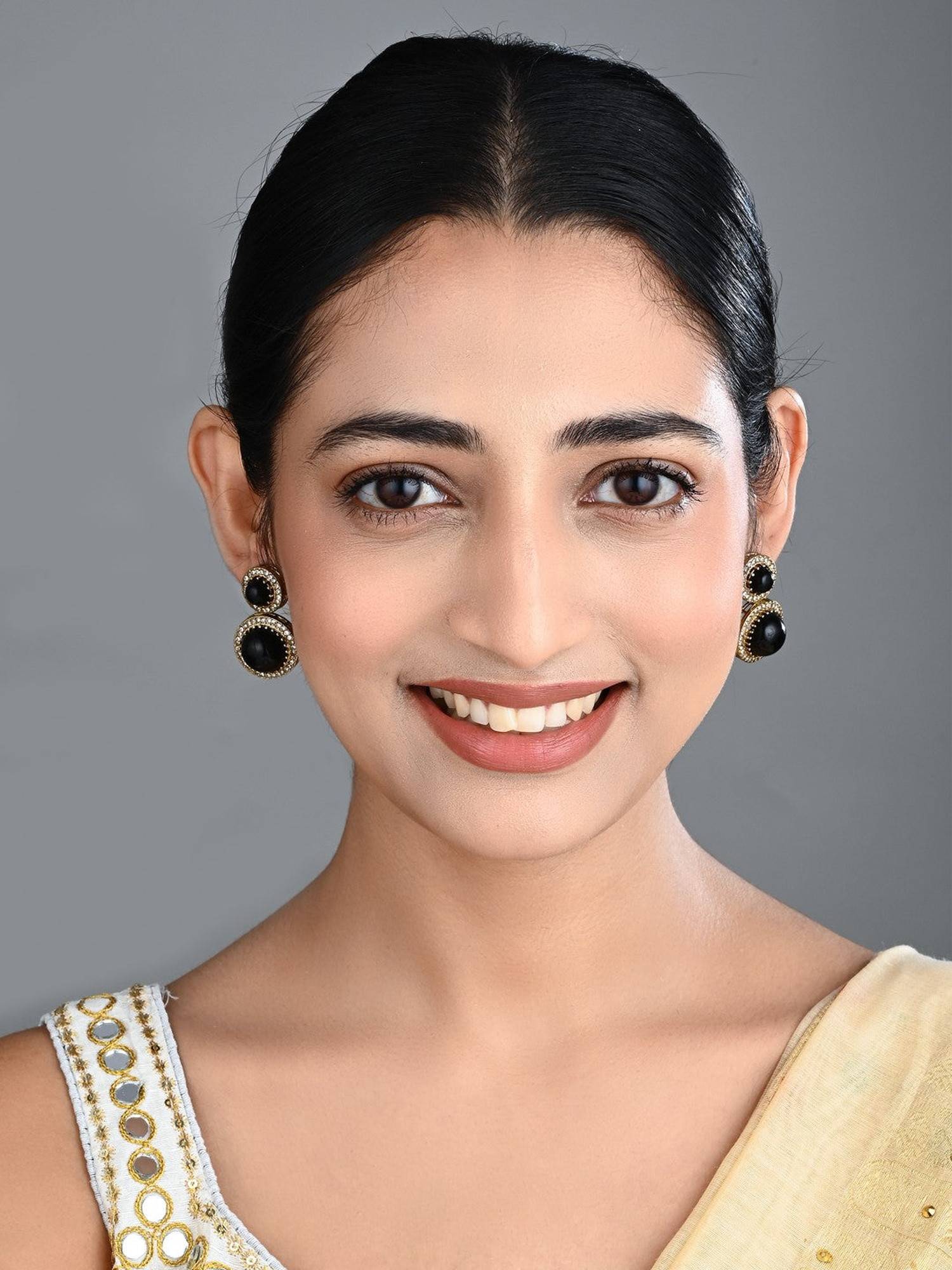 Anvik Crystal Black Halo Drop Earrings