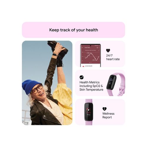 Fitbit Inspire 3 Health & Fitness Tracker (Lilac Bliss/Black) with 6-Month  Premium Membership