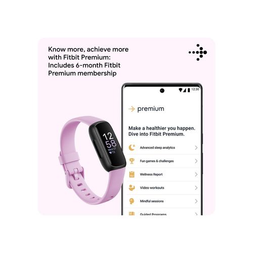 Fitbit Inspire Health Fitness Tracker (Lilac Bliss Black) With  6-Month Premium Membership