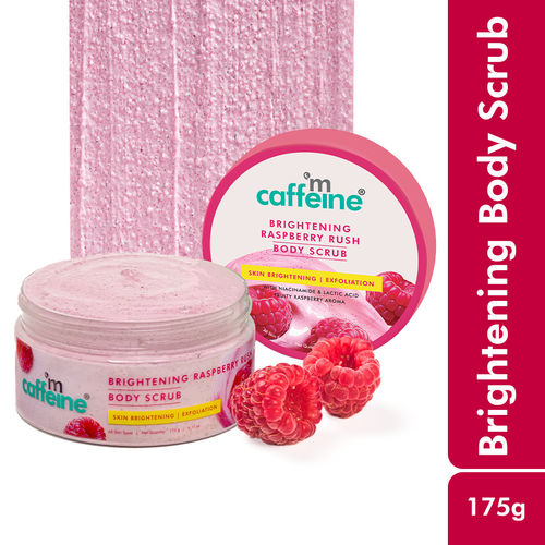 Mcaffeine Brightening Raspberry Rush Body Scrub Removes Tan & Brightens Skin