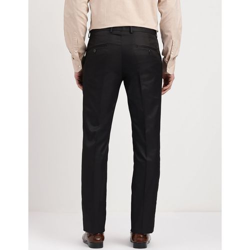 Buy Arrow Black Autoflex Twill Tailored Formal Trousers Online