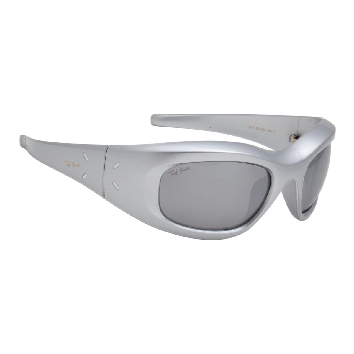 Buy TED SMITH WrapAround Silver Mirror Sunglasses for Men Women (52