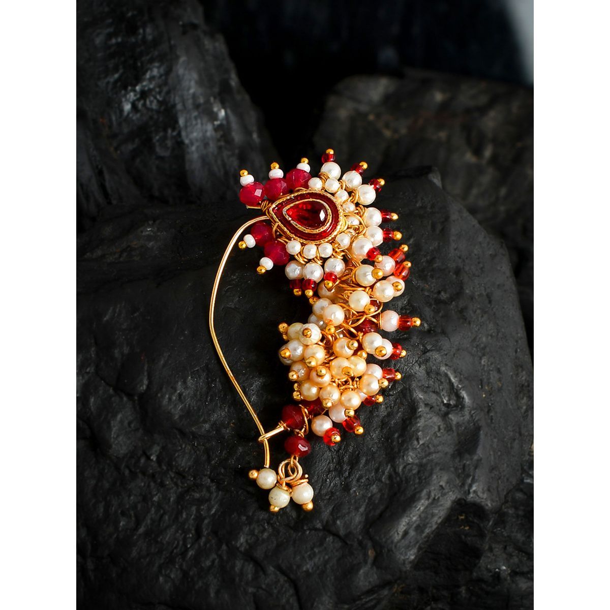 Restocked Nose Ring / Marathi Nose Ring/ Priyanka Chopra Nath /CLIP ON  Indian Nose Ring/ Indian Bridal Jewelry/ Nathini /bollywood Nose Ring -  Etsy Sweden