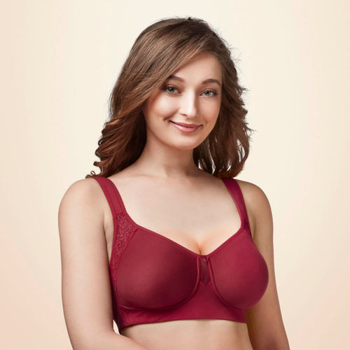 Buy Trylo Lush Woman Non Padded Full Cup Bra - Red Online