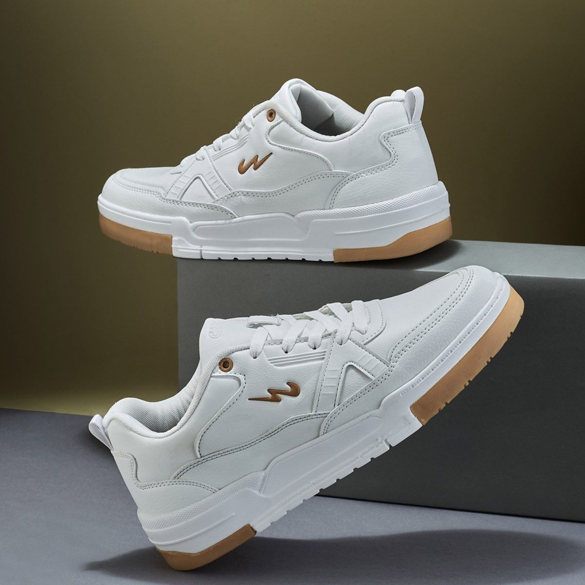 Price History of Campus Og-27 Men White Brown Sneakers (UK 10