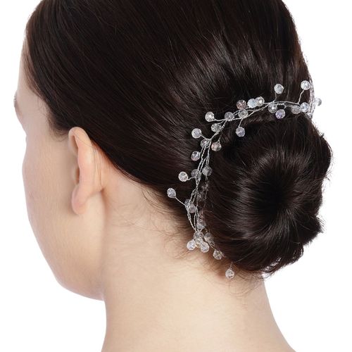 Accessher Silver Plated Beaded Tiara Comb Pin-Jooda Pin Hair Accessories With Pearl For Women & Girl (Silver) At Nykaa, Best Beauty Products Online