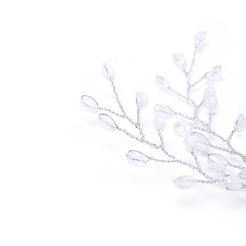 Accessher Silver Plated Beaded Tiara Comb Pin-Jooda Pin Hair Accessories  With Pearl For Women Girl