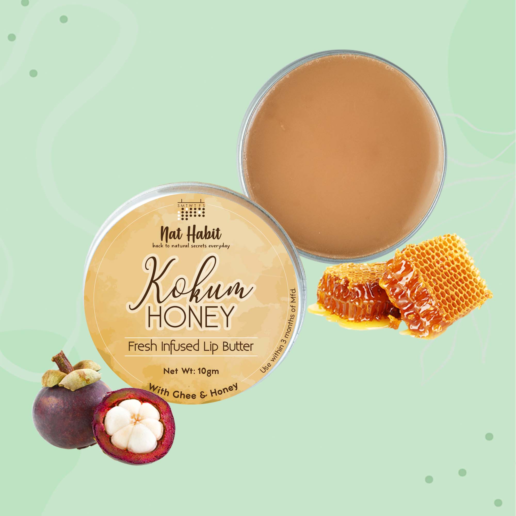 Buy Nat Habit Desi Ghee & Honey Lip Balm Kokum Honey Lip Butter for