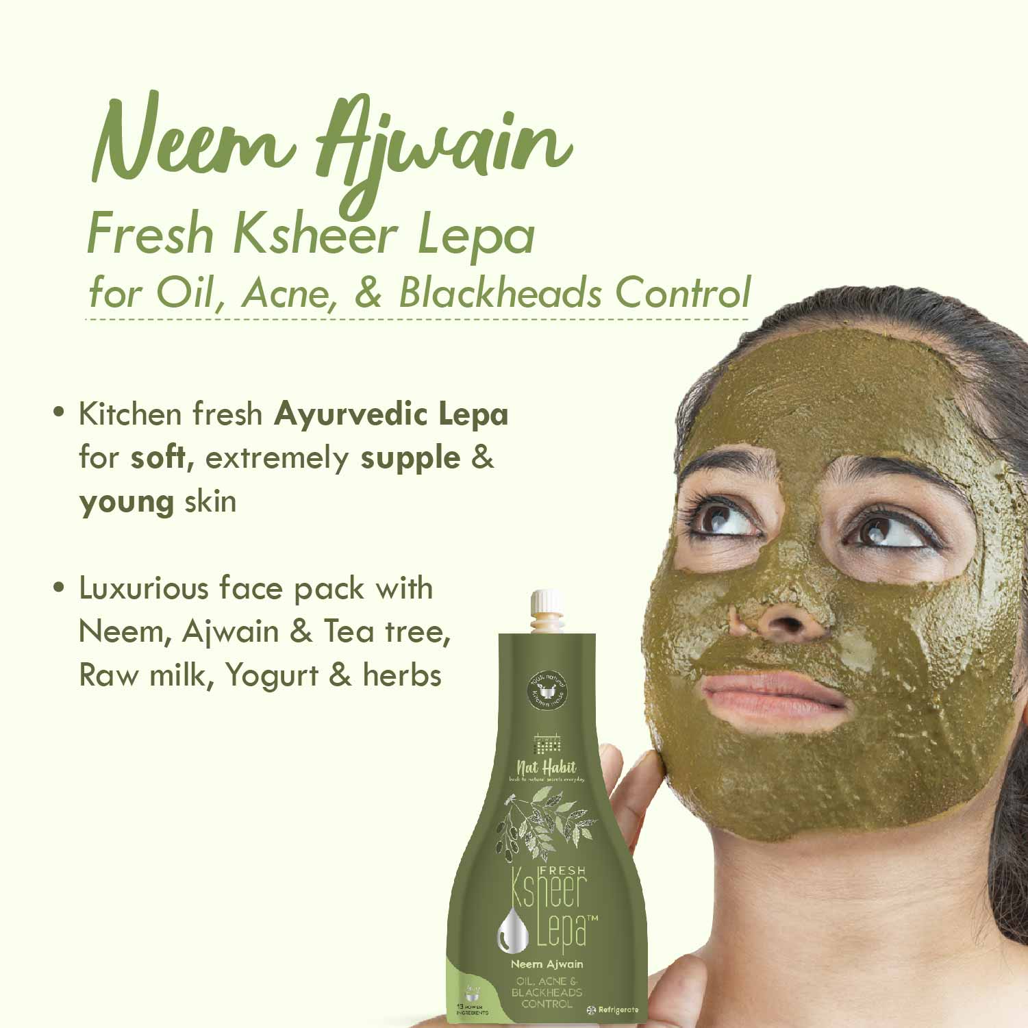 Nat Habit Fresh Neem Ajwain Ksheer Lepa Ayurvedic Face Pack Buy Nat