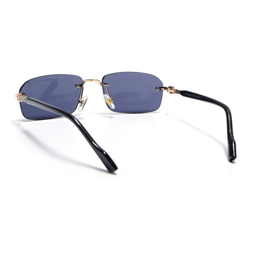 Voyage Unisex Rimless Sunglasses Black Lens with Golden Frame (MG6616) (58)