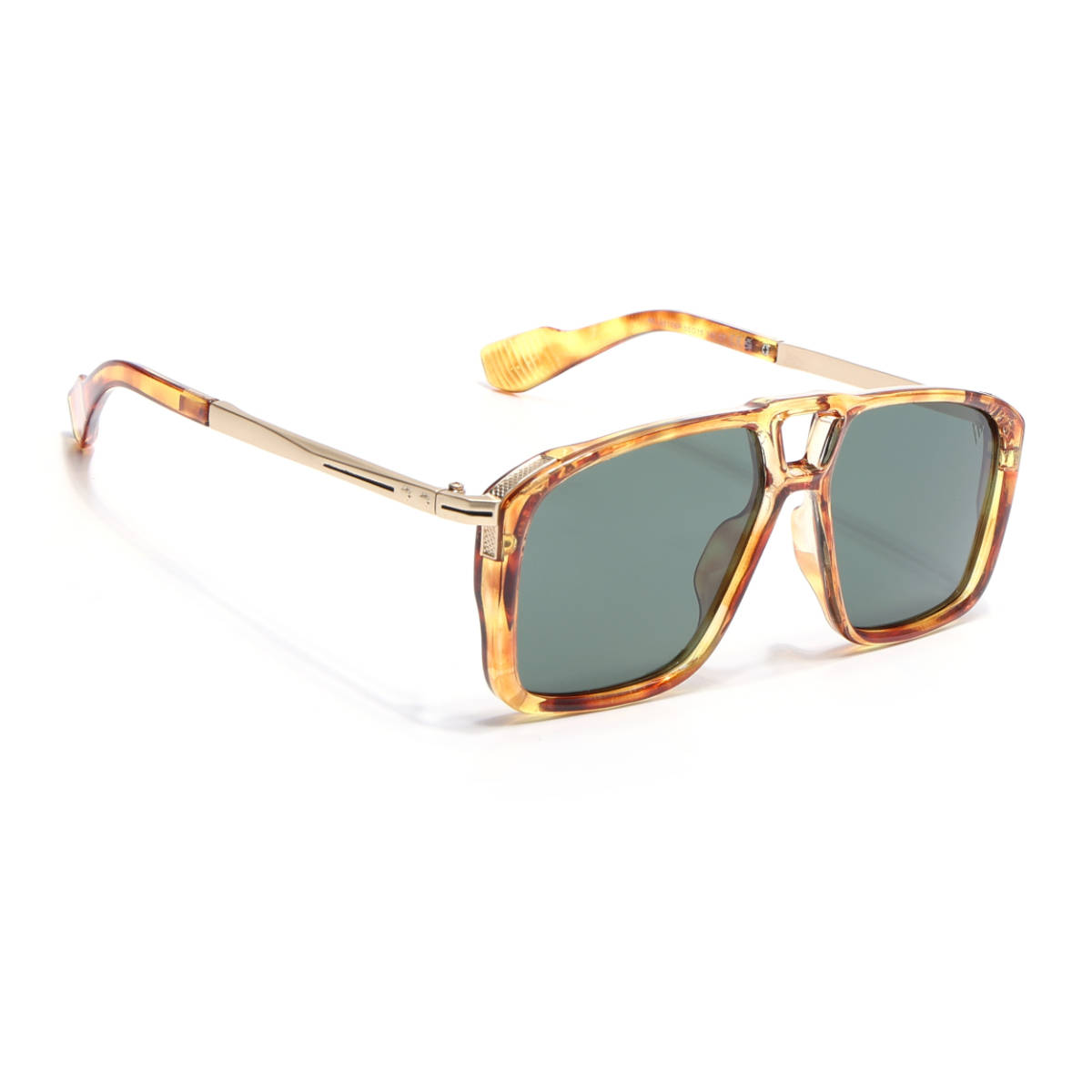 Voyage Unisex Wayfarer Polarized Sunglasses Green Lens with Dami Brown Frame (PMG6631) (55)