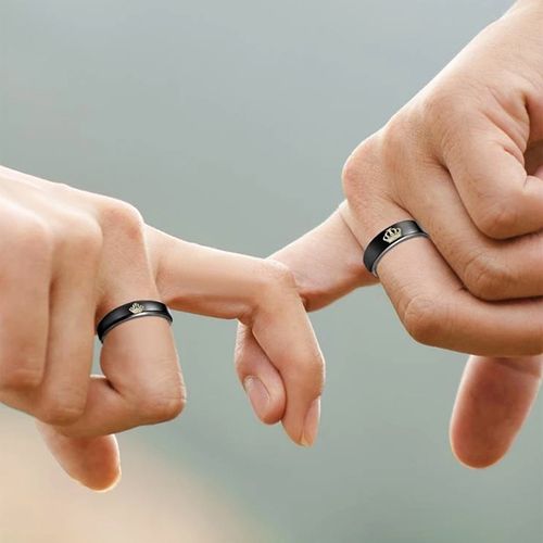 Buy Yellow Chimes Set Of Black Stainless Steel Couple Finger