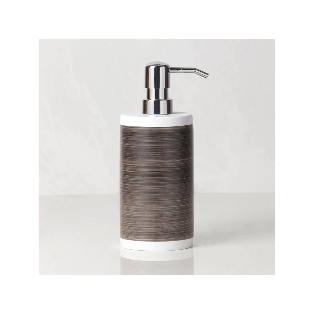 OBSESSIONS Polyresin Soap & Lotion Dispenser, Brown & White