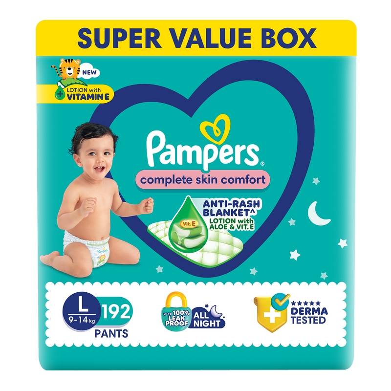 Pampers New Diaper Pants Super Value Box - L (Pack of 192)