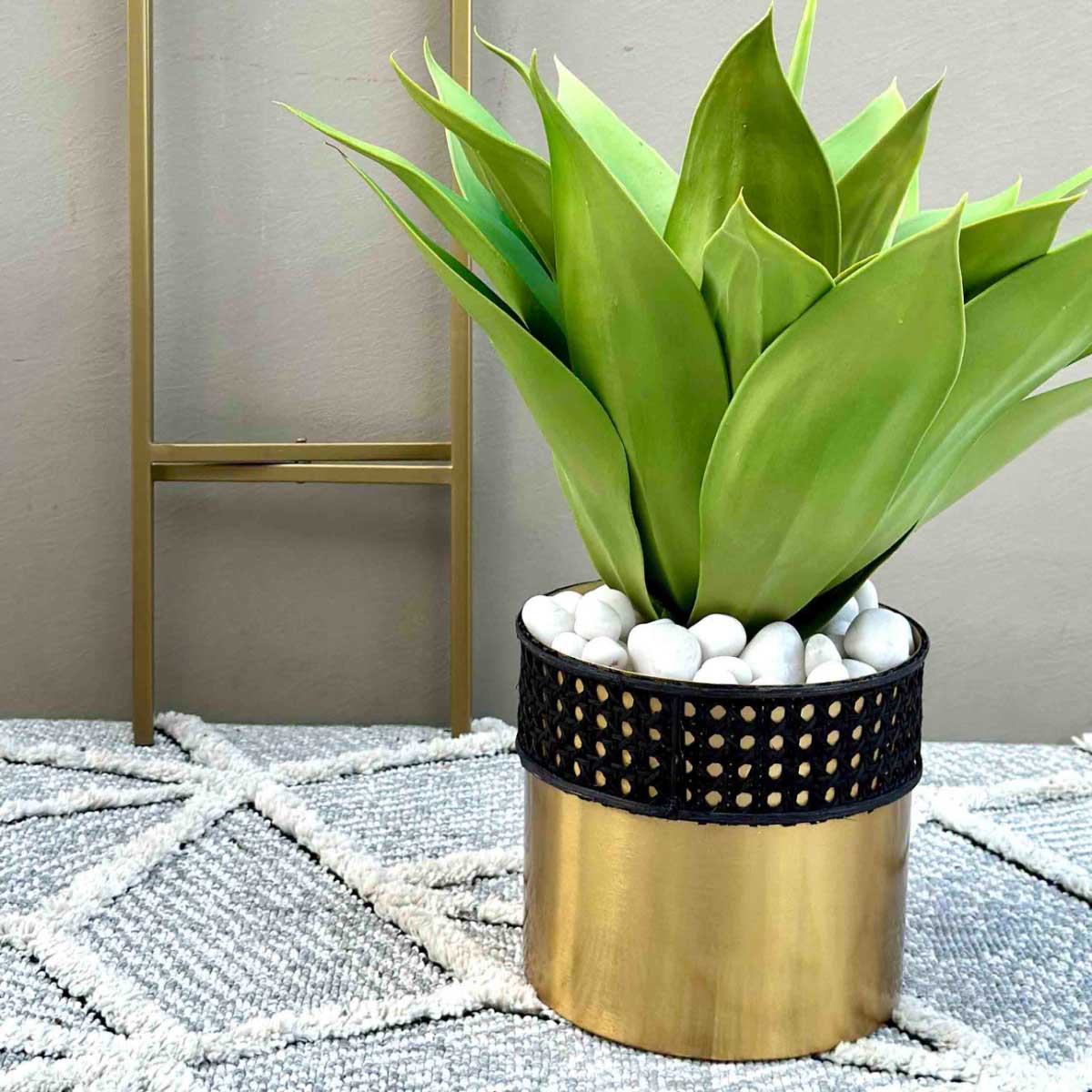 Mason Home Manila Rattan Gold & Black Planter Set Of 2 Buy Mason Home Manila Rattan Gold
