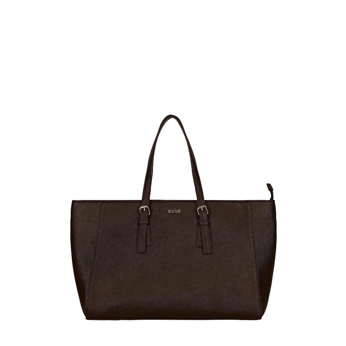 Buy Eske Myriane Brown Solid Vegan Leather Office Tote Online