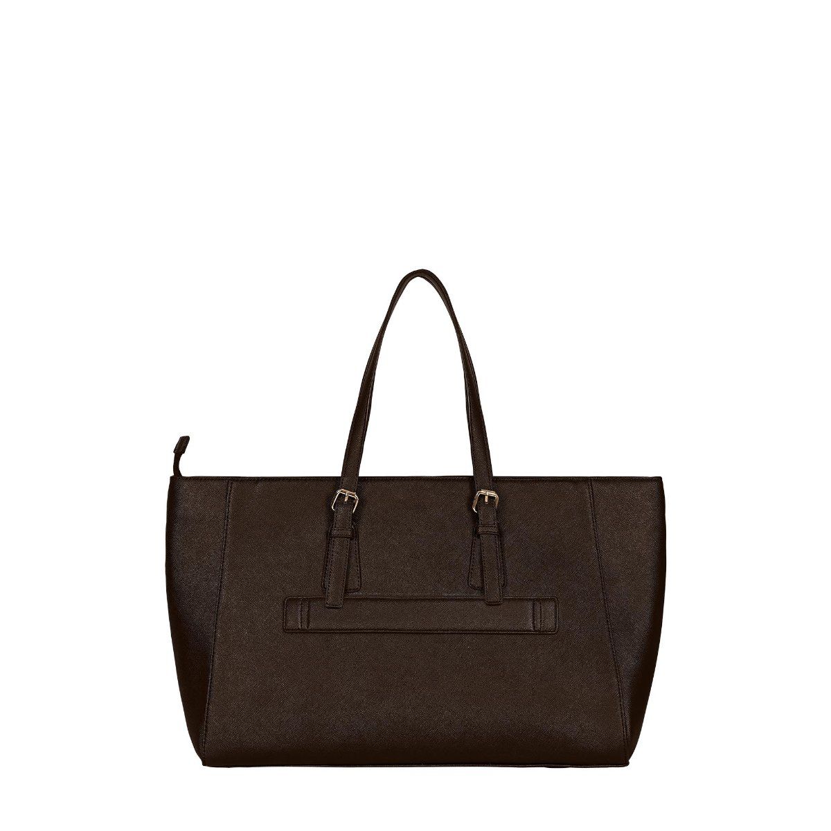 Buy Eske Myriane Brown Solid Vegan Leather Office Tote Online