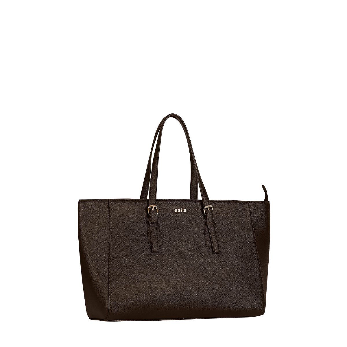 Buy Eske Myriane Brown Solid Vegan Leather Office Tote Online