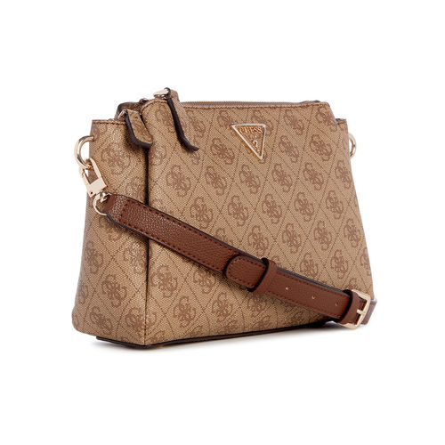 Guess Women Brown Printed Sling Bag with Detachable Strap