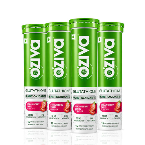 Buy OZiva Bioactive Gluta Fizzy (L-Glutathione), Reduce Cellular Damage on Skin