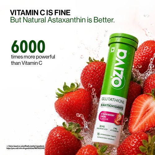 Buy OZiva Bioactive Gluta Fizzy (L-Glutathione), Reduce Cellular Damage on Skin